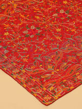 Red Traditional Floral Pashmina Dupatta