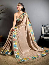 Radiance Floral Embroidered Border Saree