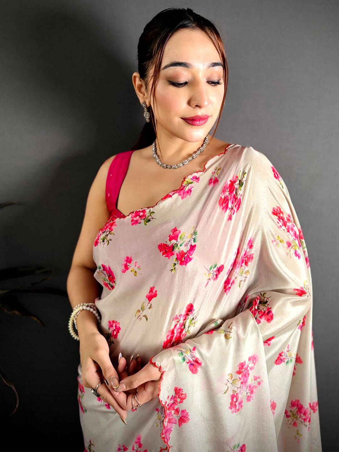 Classic Soft Chiffon Resham Cutwork Saree