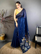 Classic Ethnic Mul Cotton Embroidery Saree