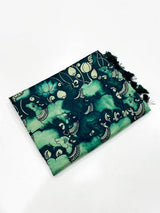 Teal Digital Kalamkari Banarasi Saree