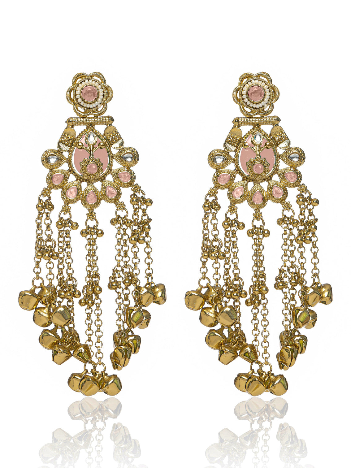 Mameraa Multicolour Dangling Ghungroo Earrings