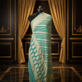 Aqua Light Green - Pure Georgette Banarasi Dupatta