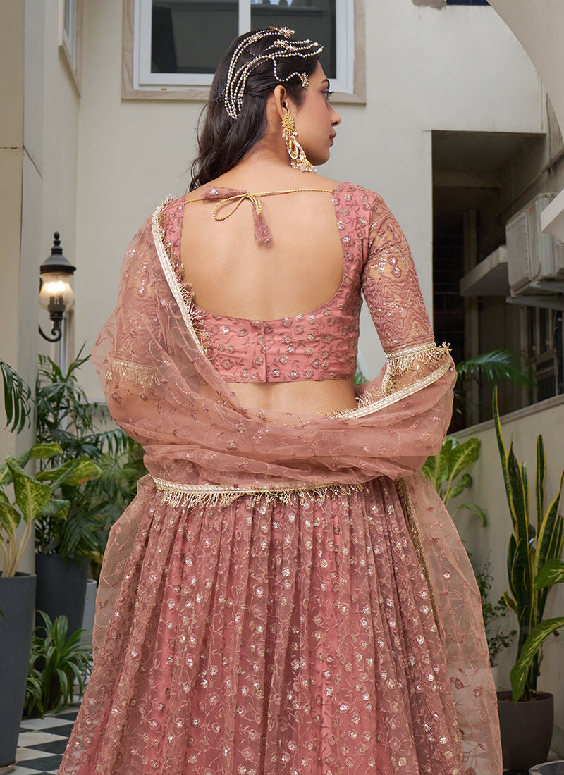 Ravishing Rust  Embroidered Engagement Lehenga Choli