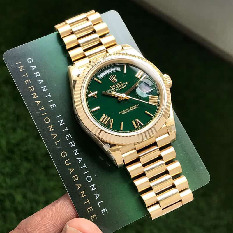Rolex Day Date Gold/ Green Watch