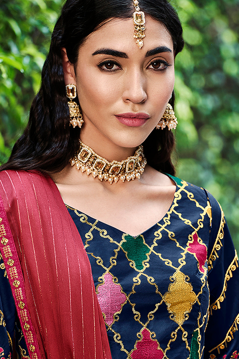 Marvelous Navy Blue Sequins Embroidered Silk Lehenga Choli