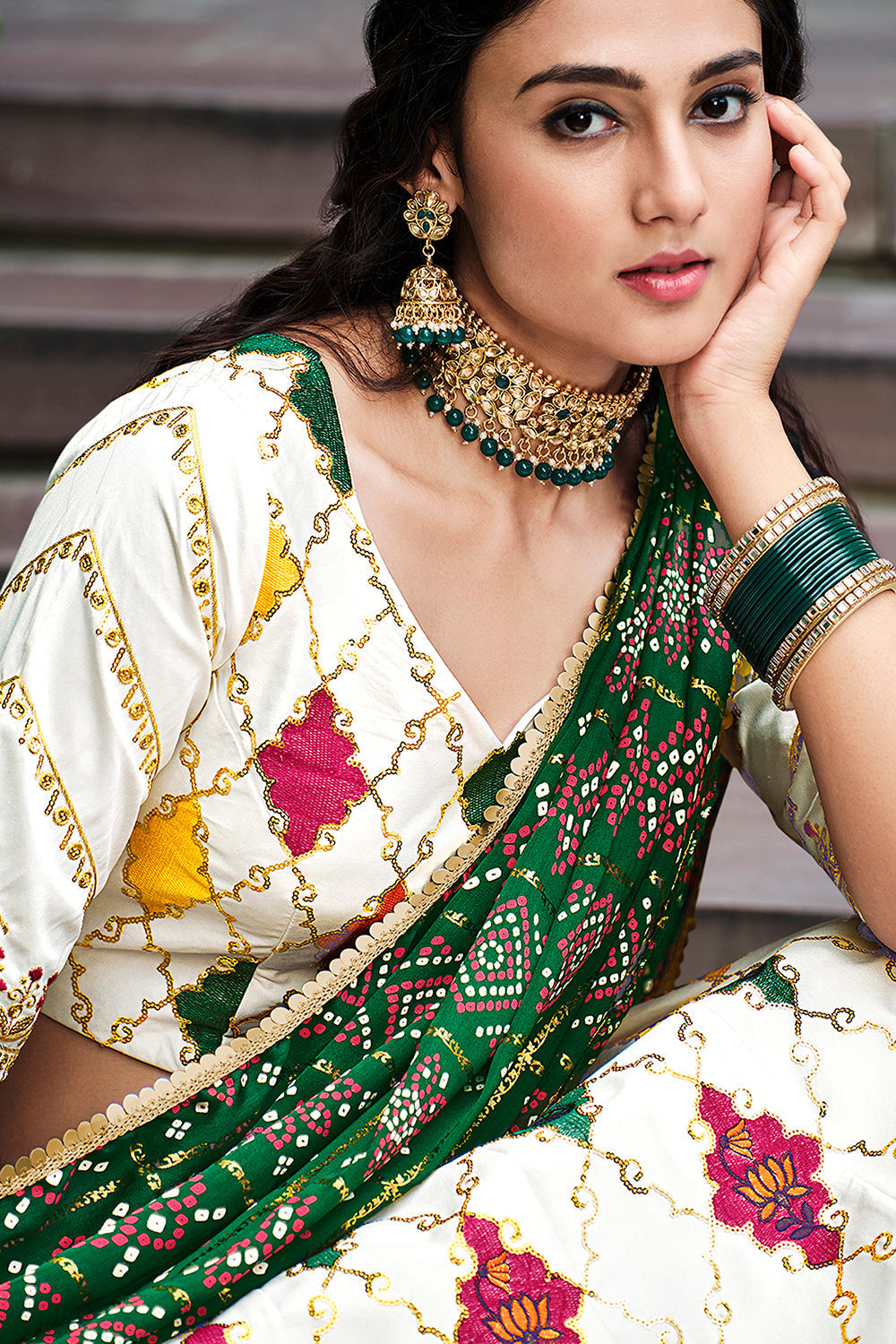 Incredible White Sequins Embroidered Silk Lehenga Choli