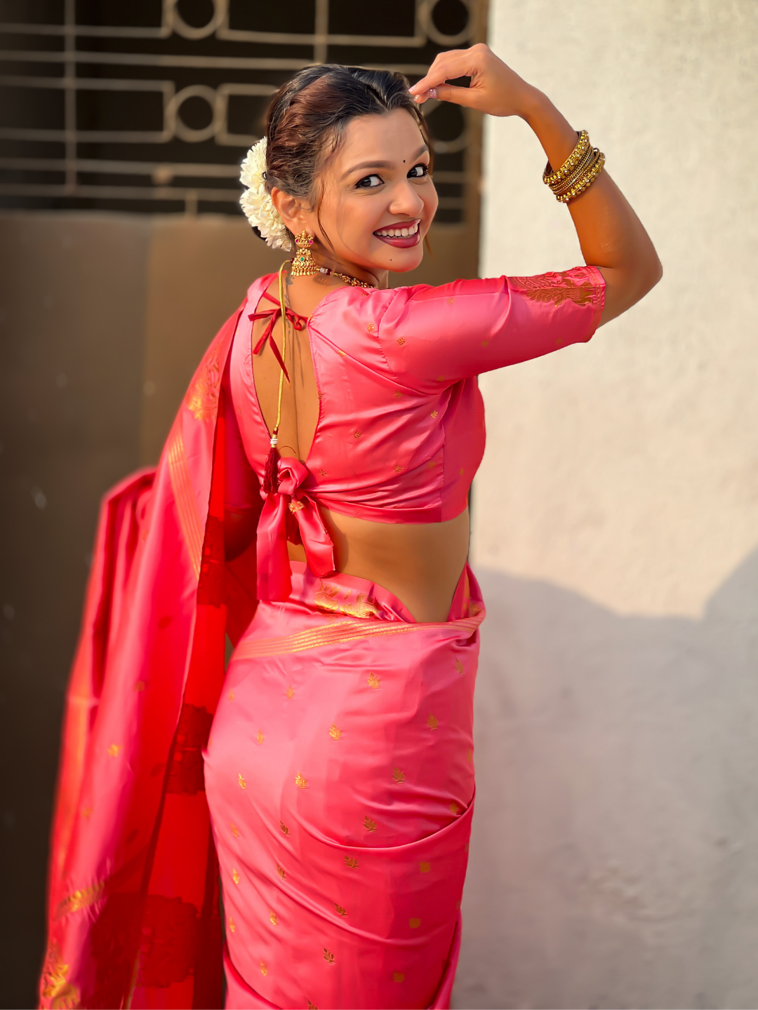 Baby Pink Soft Silk Traditional Zari Woven Saree