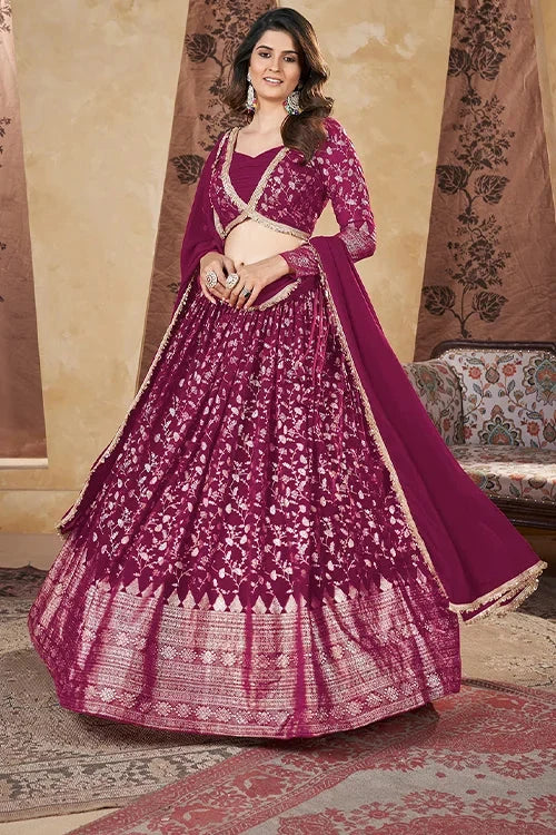 Wedding Collection For Women Wear Lehenga Choli With Dupatta Deep Pink Colour