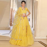 Lightning Yellow Gota Patti Pattern work Lehenga choli