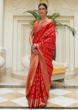 Bridal Red Zari Woven Patola Silk Saree