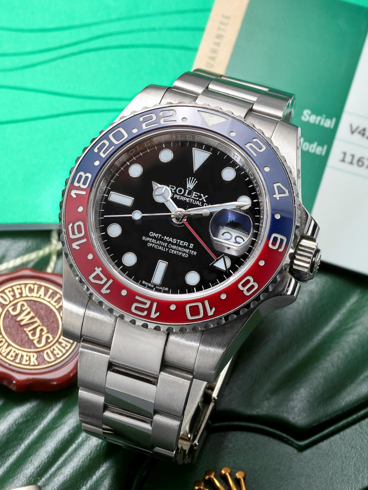 Rolex Gmt Master Ii 116719Blro Black Dial Blue And Red Ceramic Bezel 40Mm 18Kt White Gold Men’S Watch