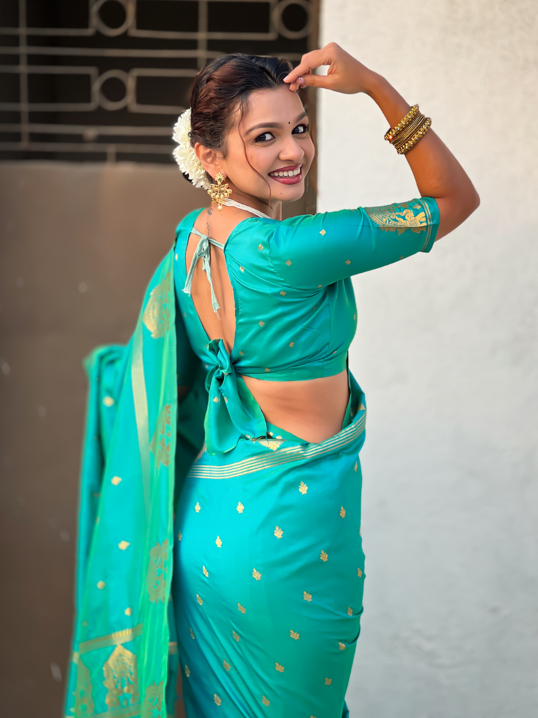 Sea Green Soft Silk Traditional Zari Woven Saree