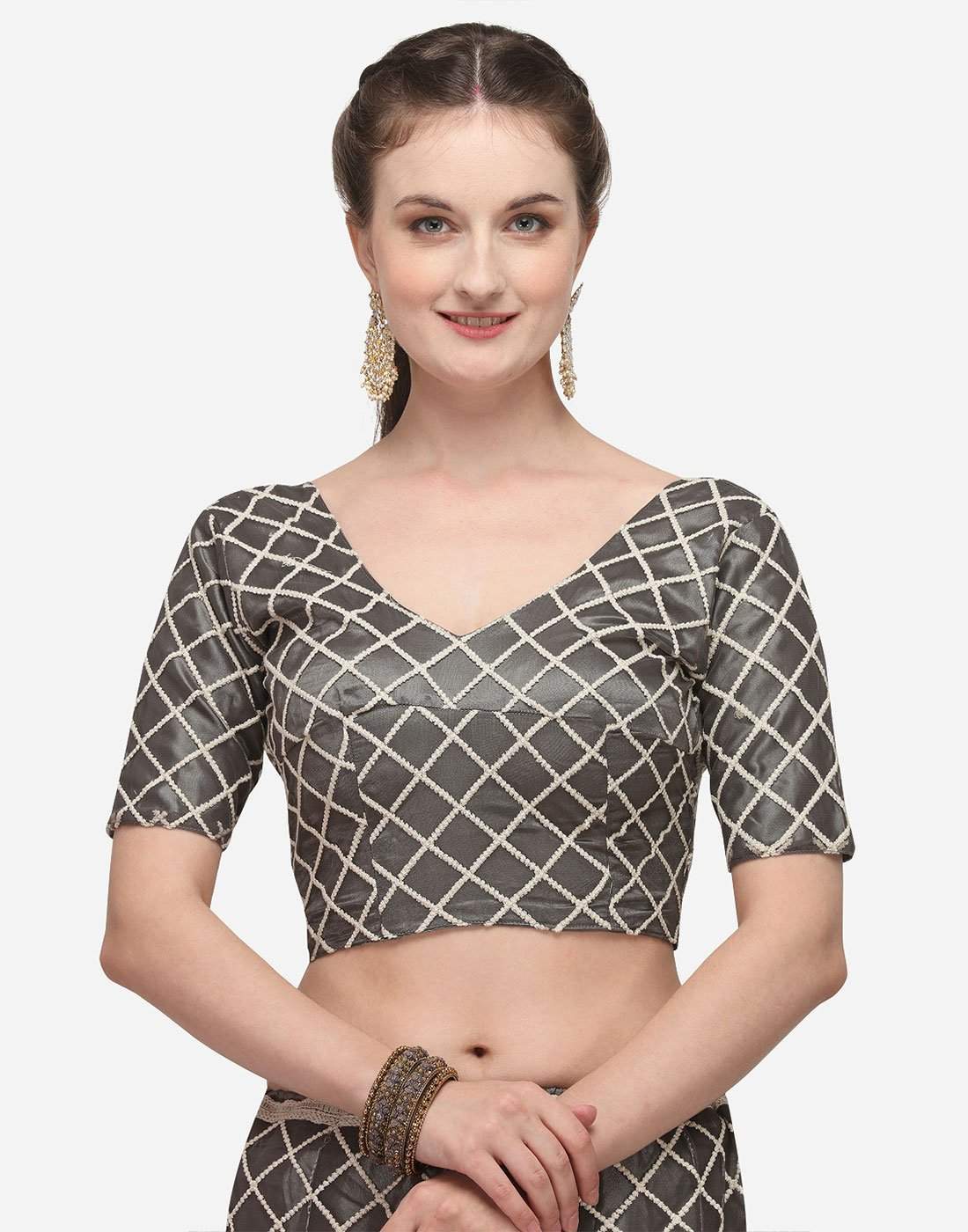 Grey Color Lucknow Work Lehenga Choli