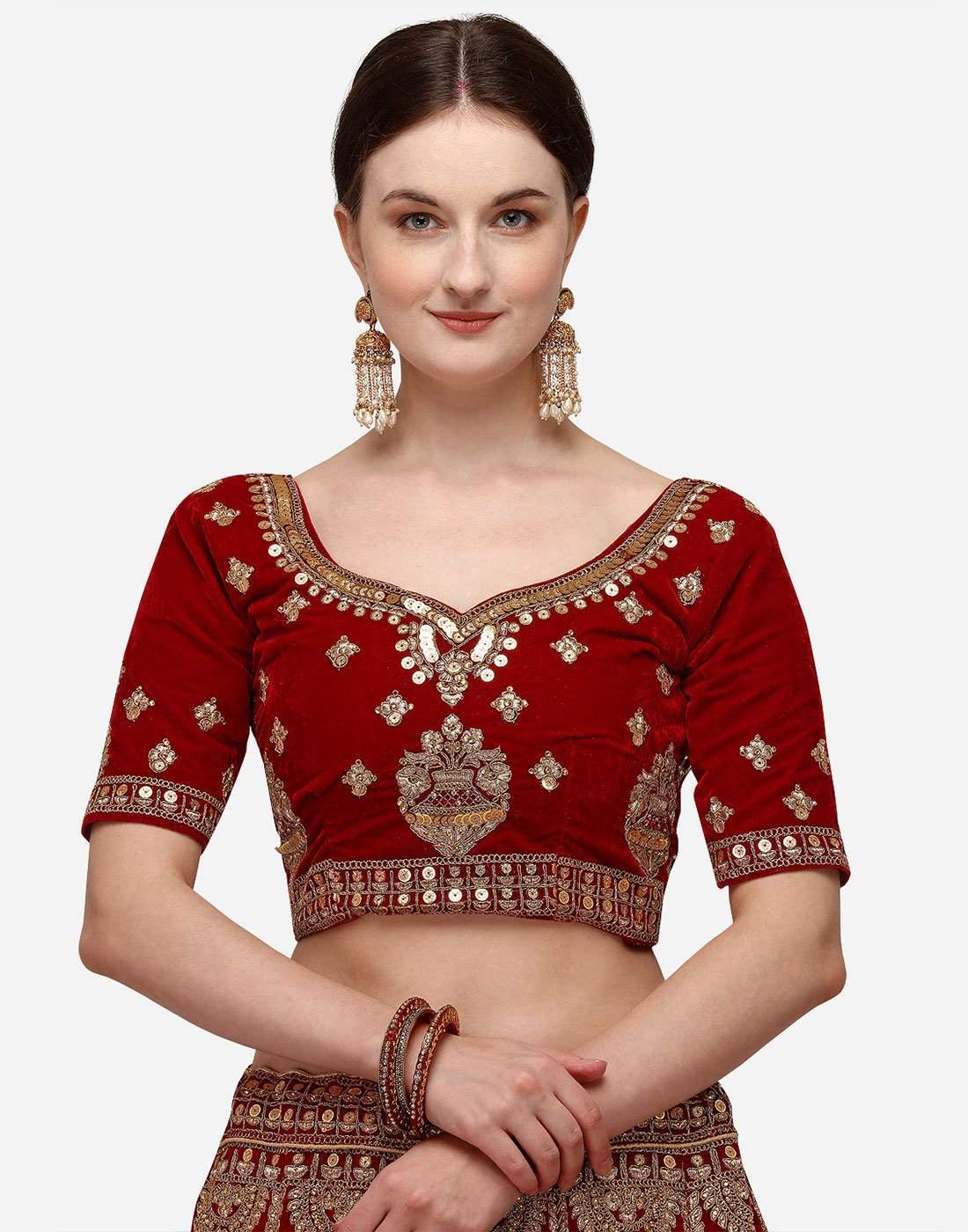 Heavy Bridal Lehenga Choli with Dual Sandwich Sequins Work