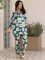 Gerua Blue Printed Silk Blend Co-Ords