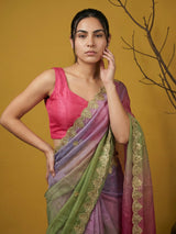 Fendy Satin Designer Saree with Gotapatti Work and Cutwork Piping Border Party Wedding Wear Saree