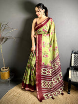 Heritage Kota Doriya Printed Floral Saree