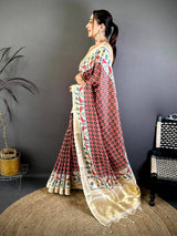 Classic Ikkat Soft Kanchi Silk Saree