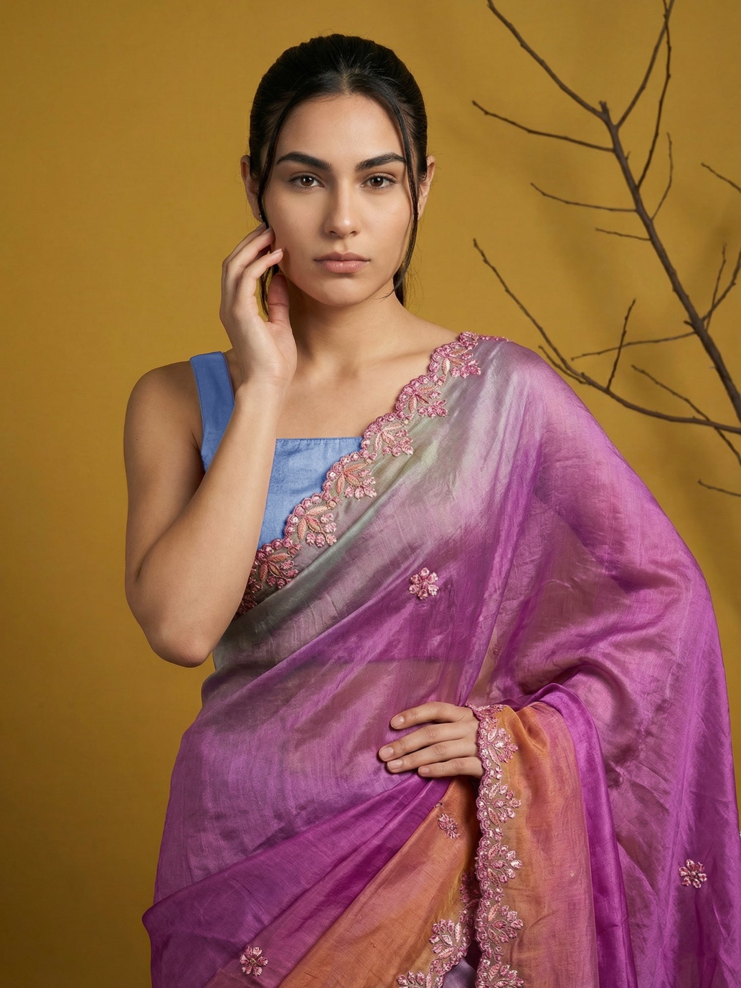 Fendy Satin Designer Saree with Gotapatti Work and Cutwork Piping Border Party Wedding Wear Saree