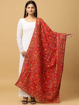 Red Traditional Floral Pashmina Dupatta