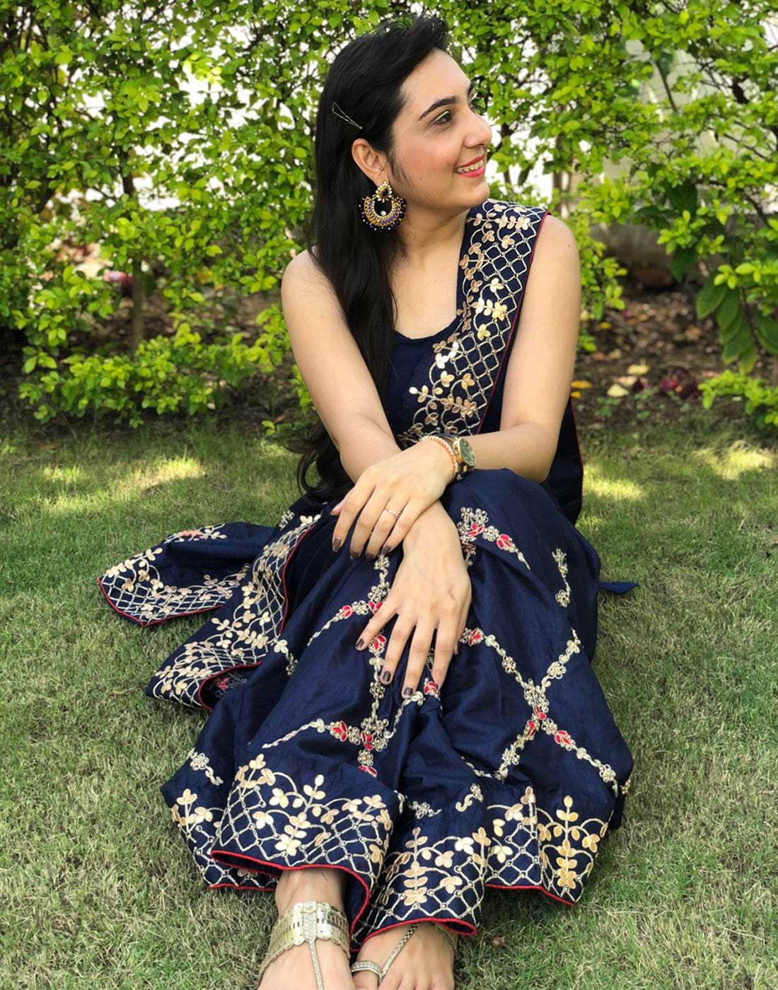 Kasab Silk Saree with Beautiful Embroidery Jaipuri with Ceramic Pearl and Silk Blouse for Wedding