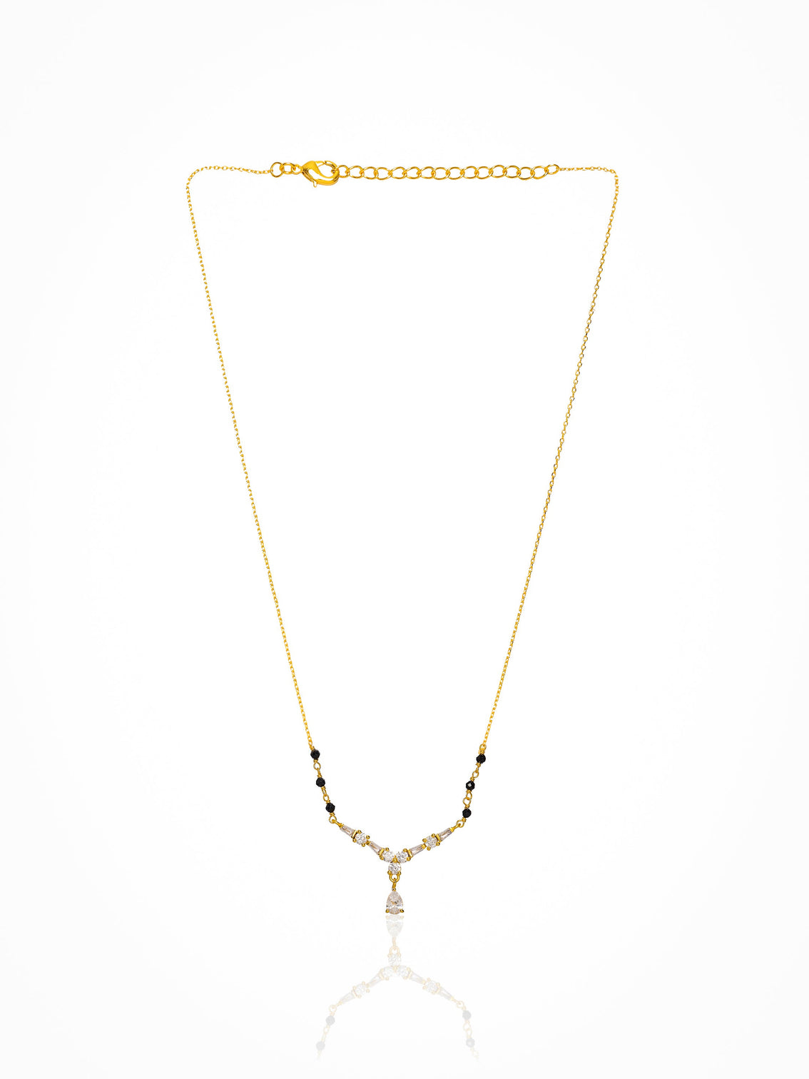 Mameraa Tear Drop Design 18K Gold Plated Mangalsutra