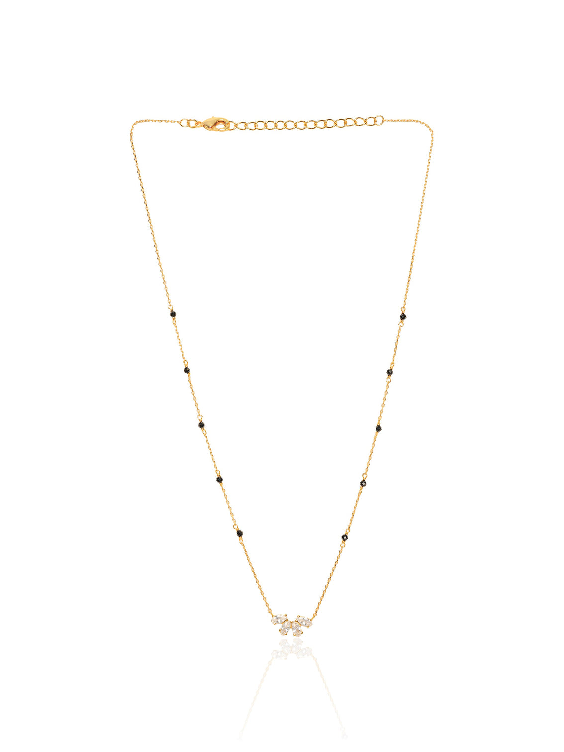 Mameraa Stone Petal Design 18K Gold Plated Mangalsutra