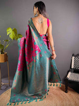 Deep Pink Soft Silk Butta Weaving Saree