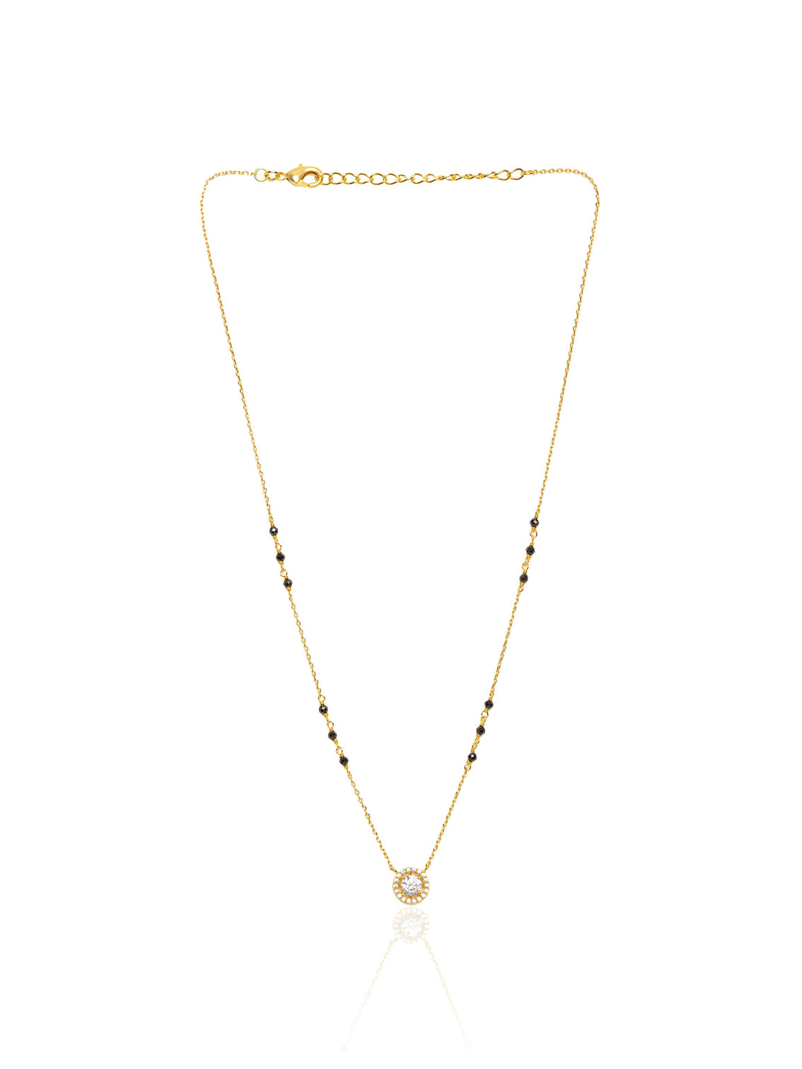 Mameraa Stone Pendant 18K Gold-Plated Mangalsutra