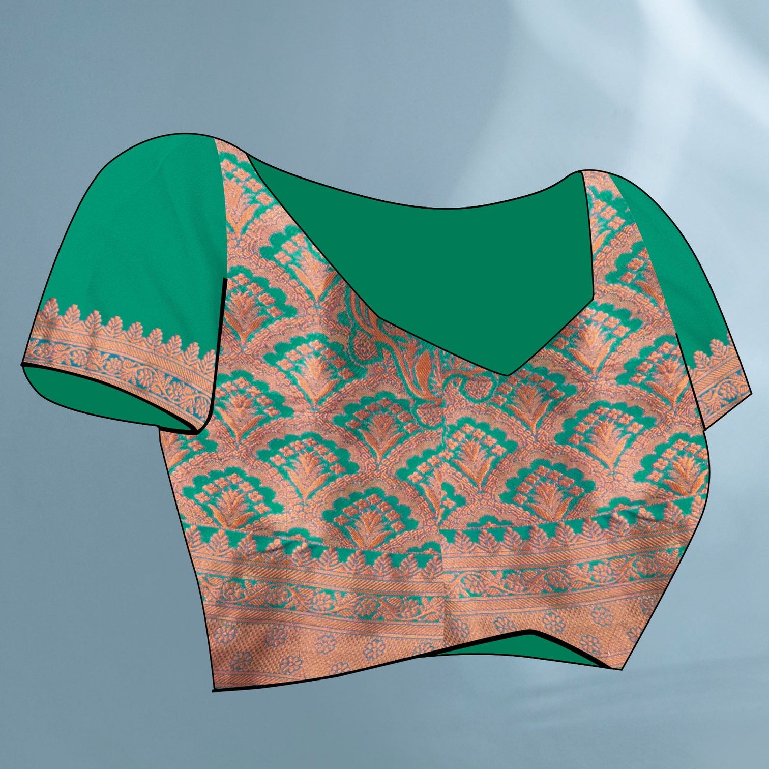 Yellow polka paithani silk contrast zari woven saree with unstitched blouse