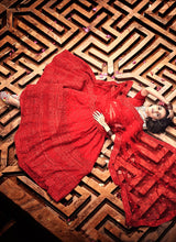 Designer Red Soft Net Base A-Line Lehenga Choli
