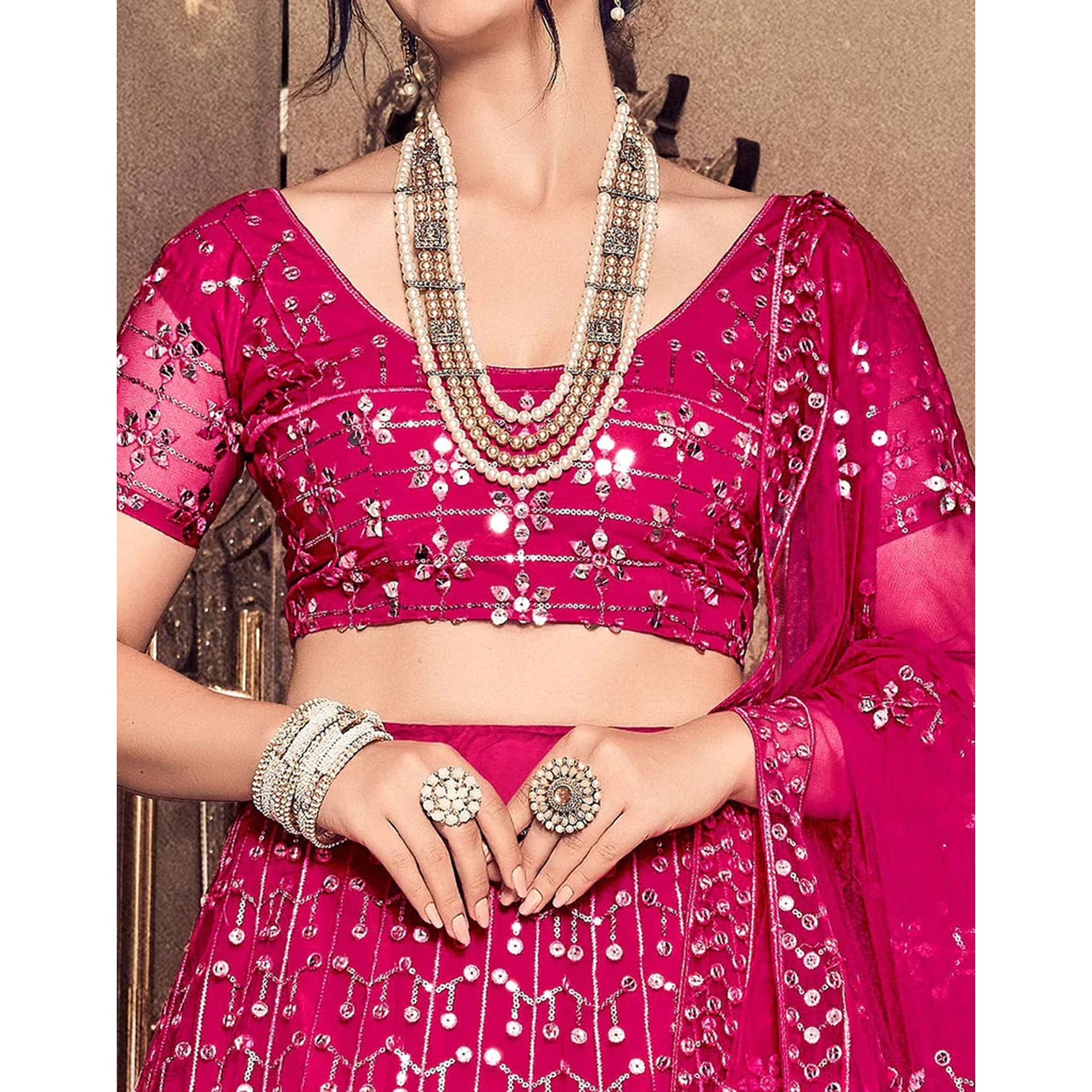 Rani Thread and Sequence work Lehenga choli