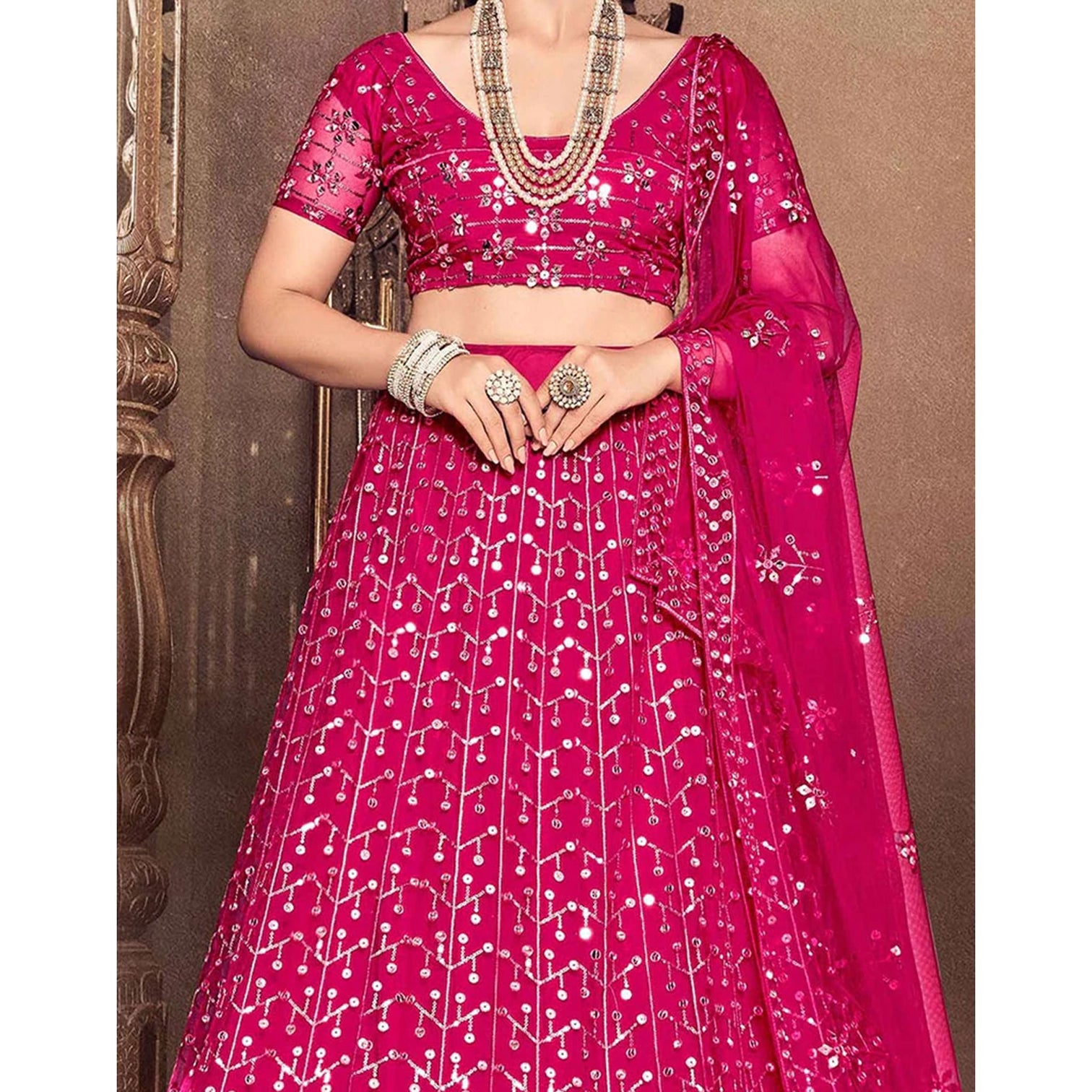 Rani Thread and Sequence work Lehenga choli