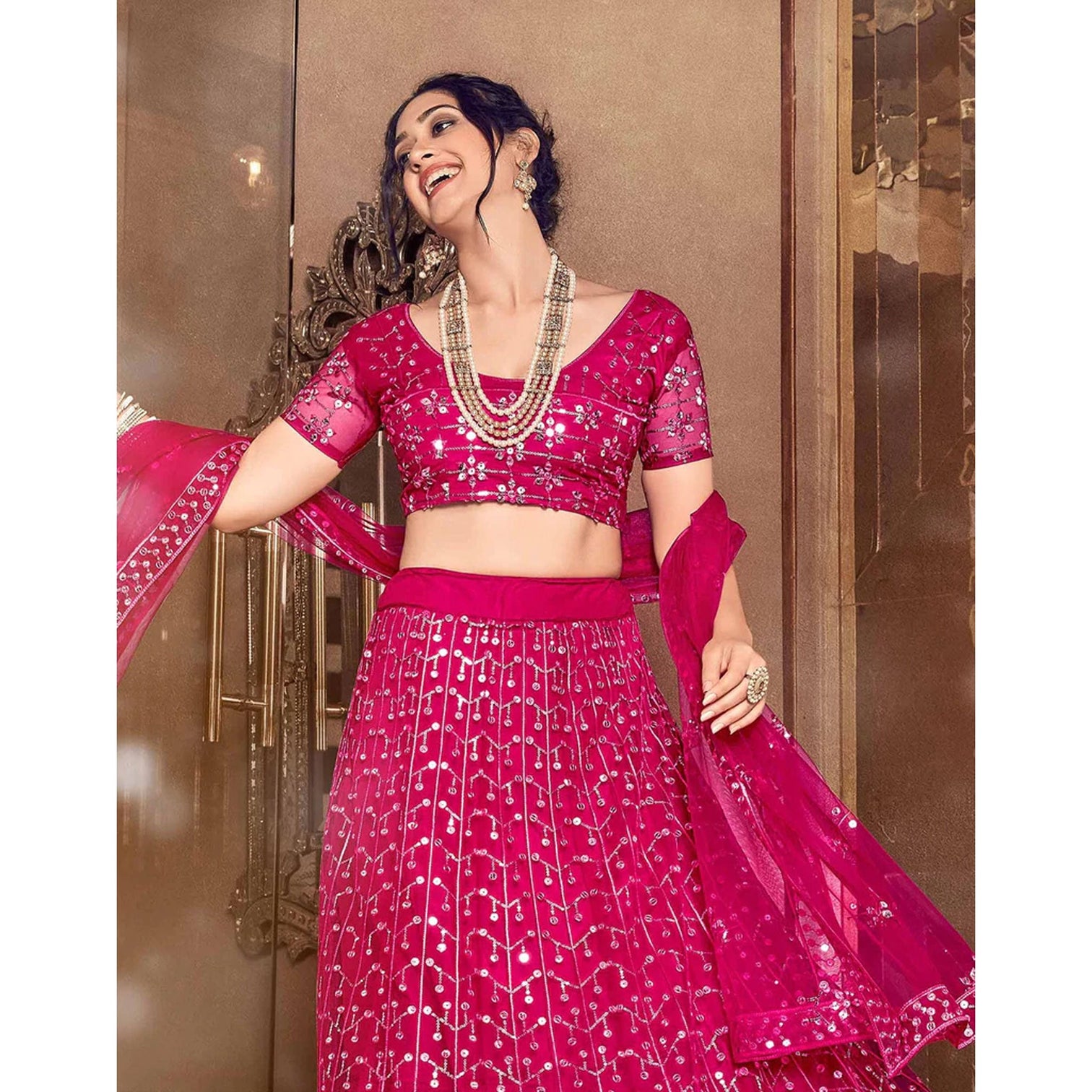 Rani Thread and Sequence work Lehenga choli