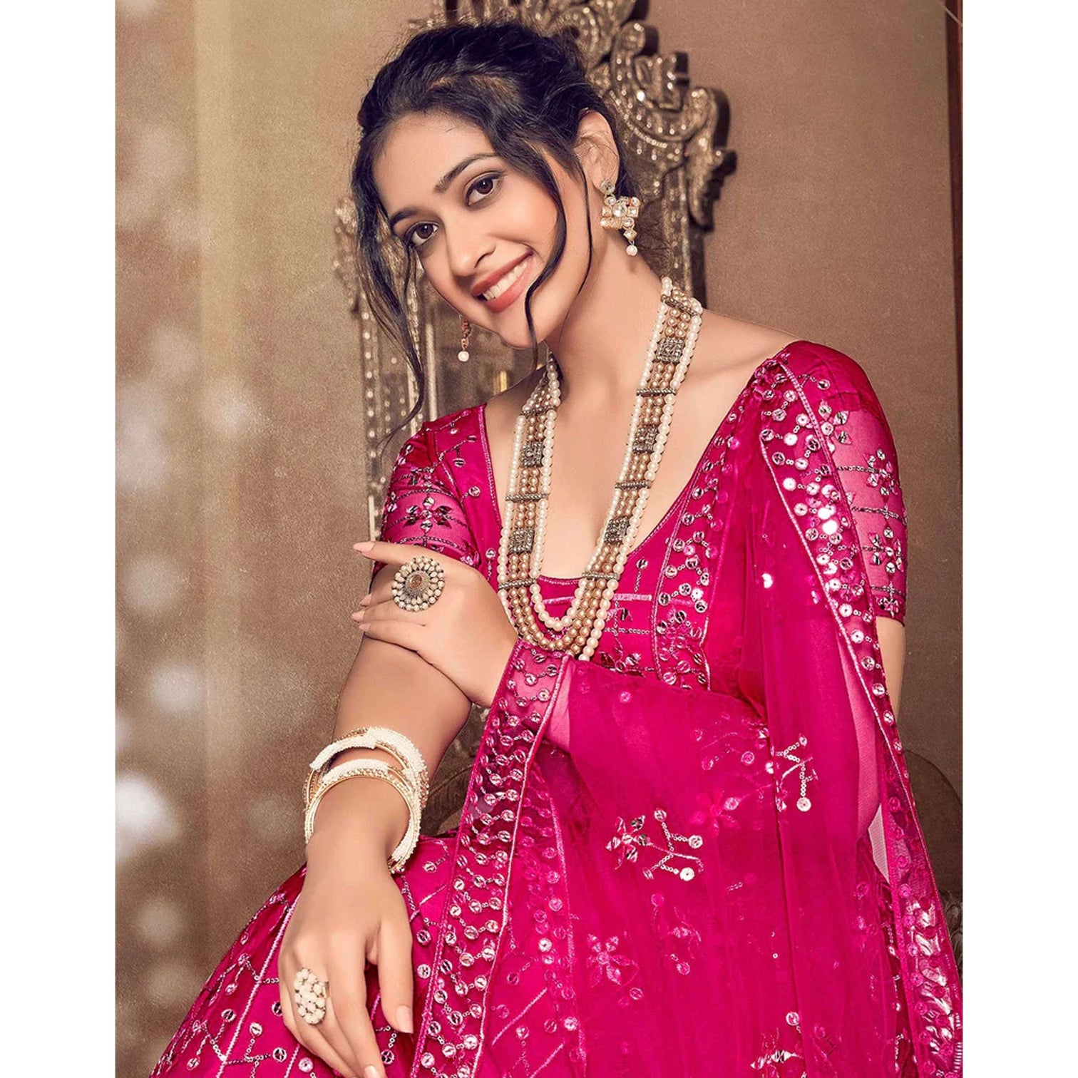 Rani Thread and Sequence work Lehenga choli