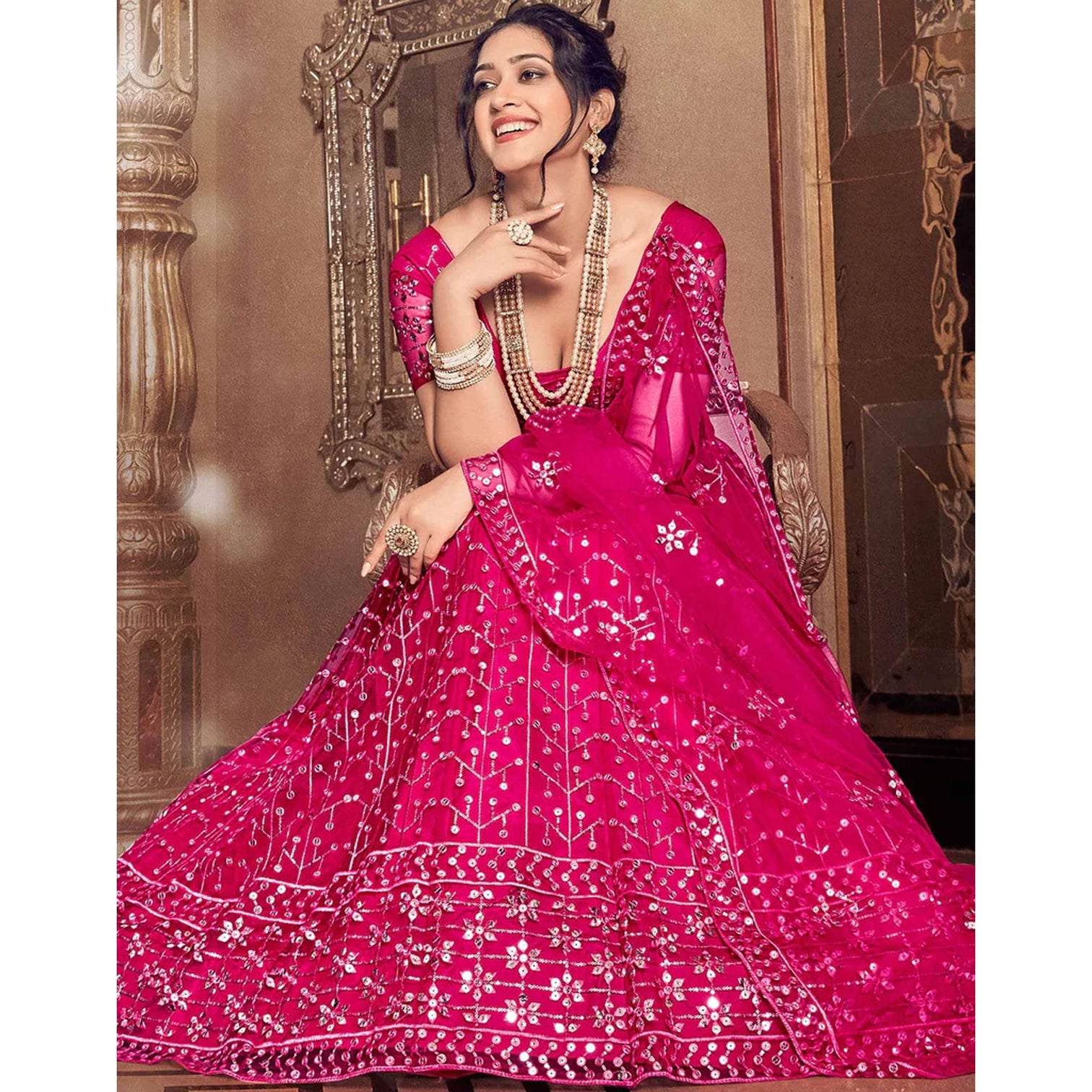 Rani Thread and Sequence work Lehenga choli