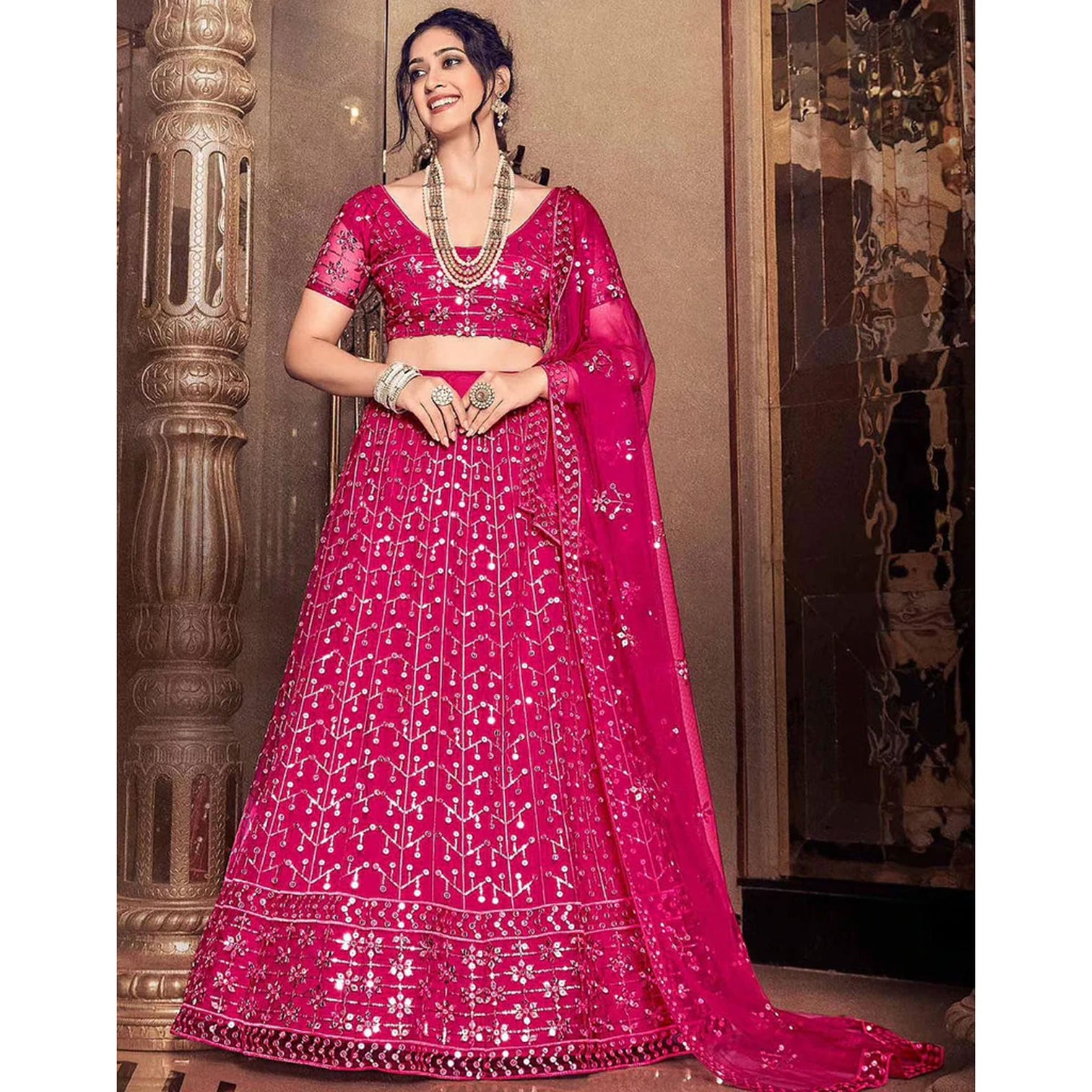 Rani Thread and Sequence work Lehenga choli