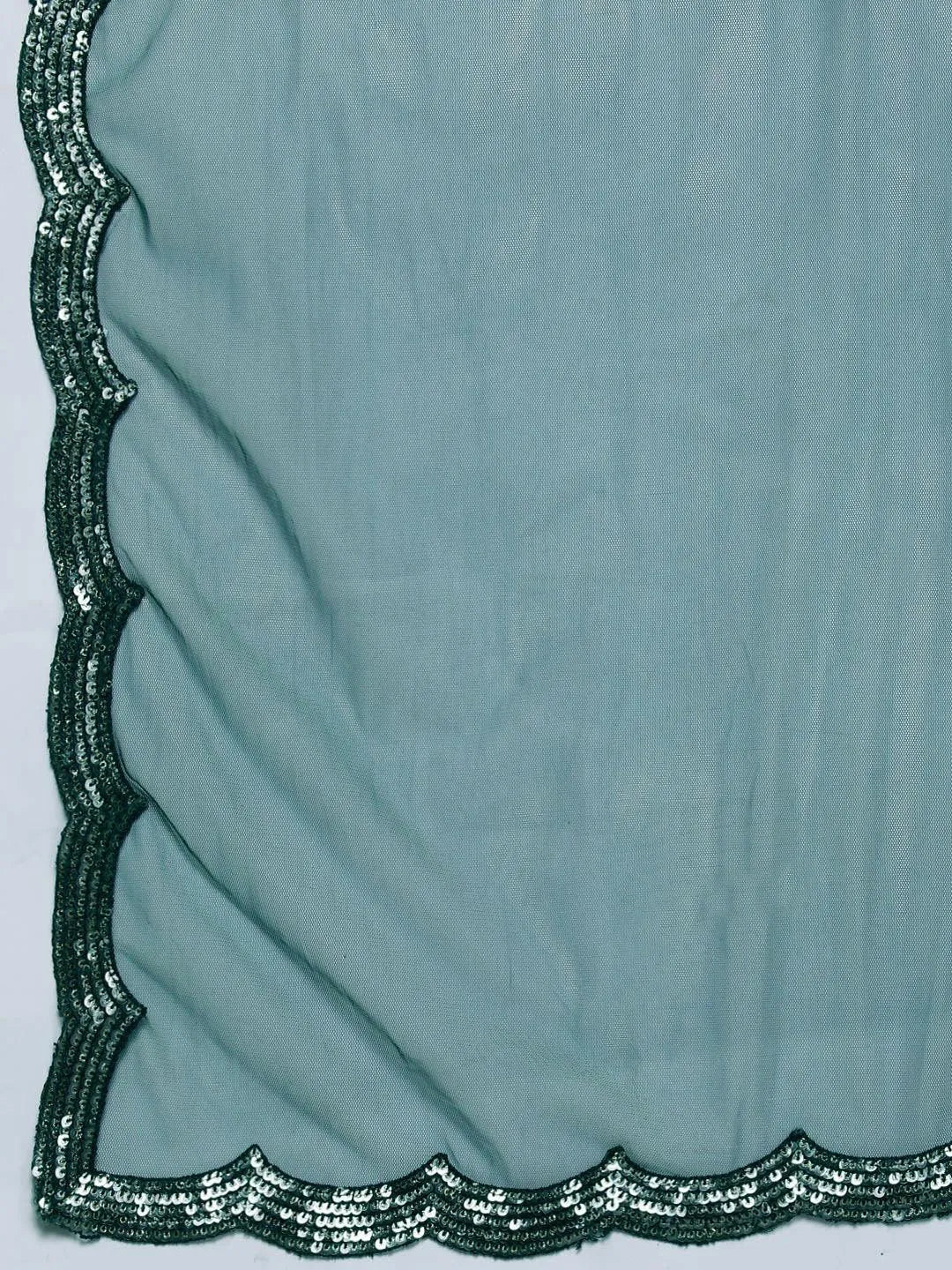 Libas Green Embroidered Velvet A-Line Kurta With Trousers & Dupatta