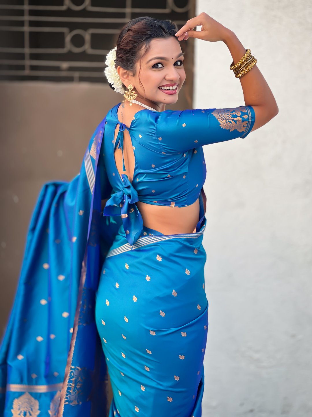 Blue Soft Silk Traditional Zari Woven Saree