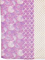 Libas Mauve Printed Cotton Straight Suit With Dupatta