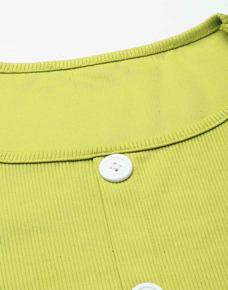 Lime Green Solid Co-Ords Set