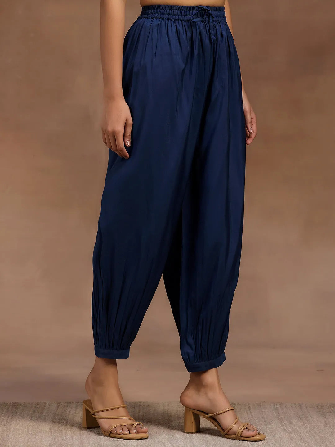Gerua Blue Printed Silk Blend Straight Suit With Dupatta
