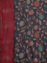 Libas Pink Printed Silk Blend Straight Suit With Dupatta