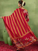 Gerua Red Printed Silk Blend A-Line Kurta With Salwar & Dupatta