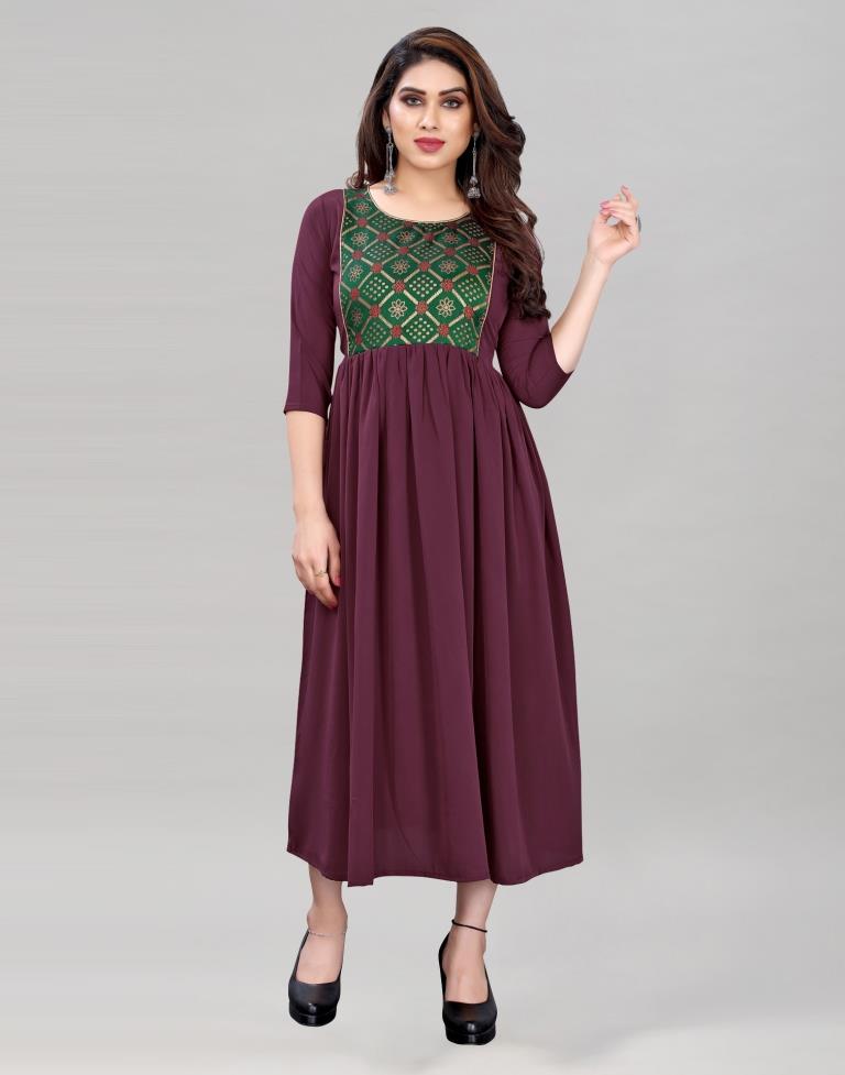 Wine Flared Kurti