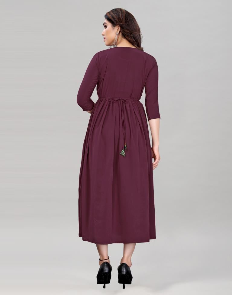 Wine Flared Kurti