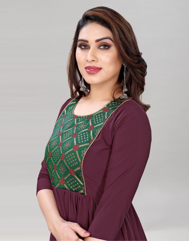 Wine Flared Kurti