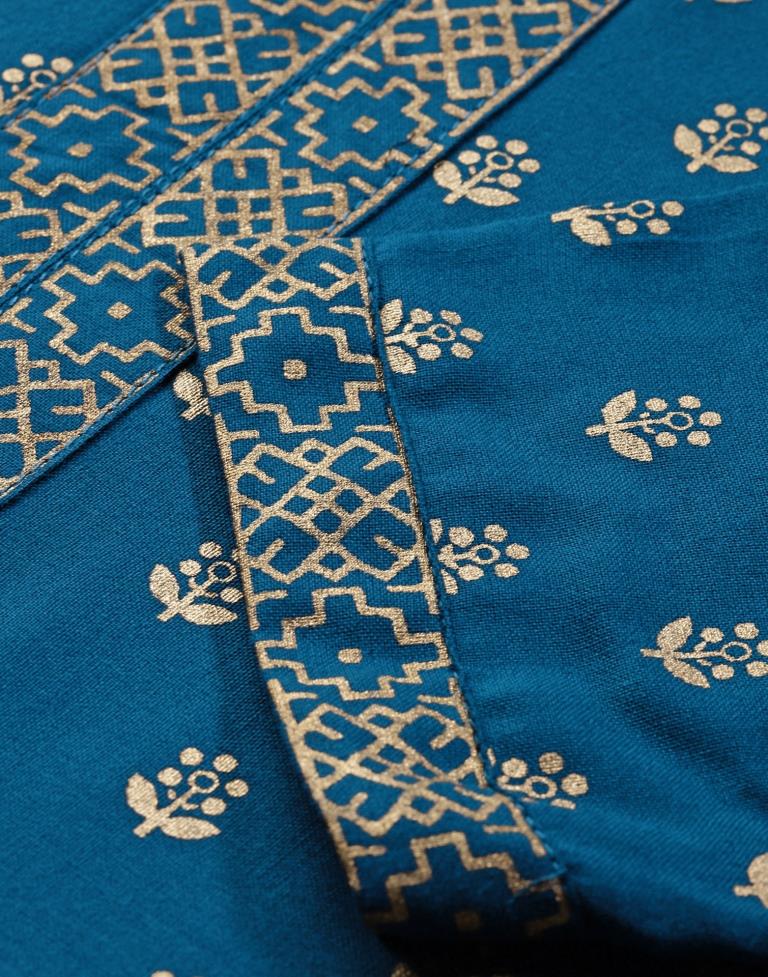 Teal Printed Kurti