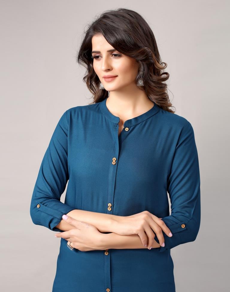 Teal Dyed Kurti